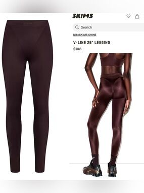 Limited Edition SKIMS NikeSKIMS SHINE V-LINE 26" LEGGING in Phoenix Sz Small